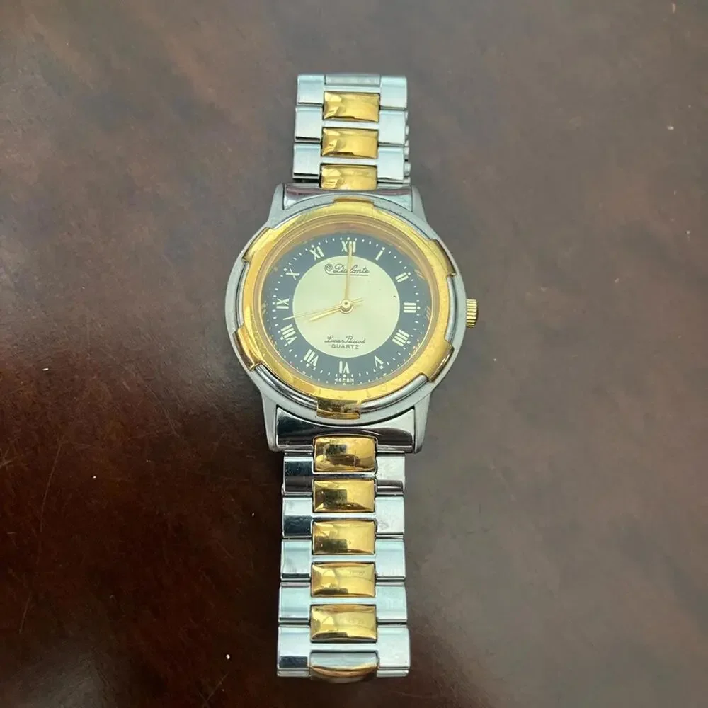 Ladies Lucien Piccard Rare‎ Vintage 30mm Gold & Silver Watch